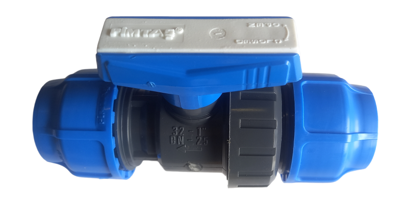 PE Uzavírací kohout 32mm, svěrná spojka na polyetylen